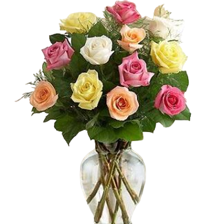 15 multi-colored roses | Flower Delivery Surgut